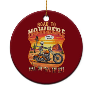 Funny Route Highway 66 Biker Skeleton Ceramic Ornament Road To Adventure TS12 1pc Red Print Your Wear