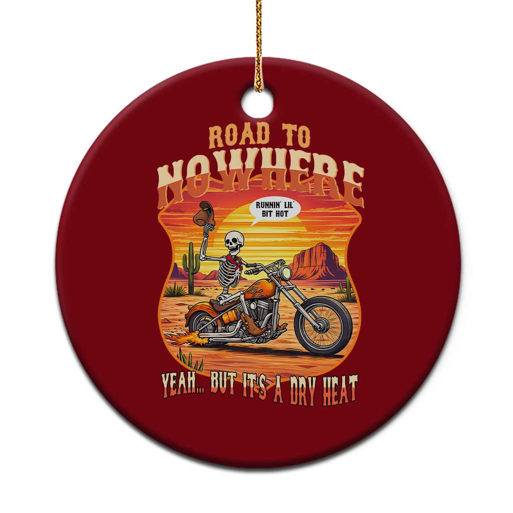Funny Route Highway 66 Biker Skeleton Ceramic Ornament Road To Adventure TS12 1pc Red Print Your Wear