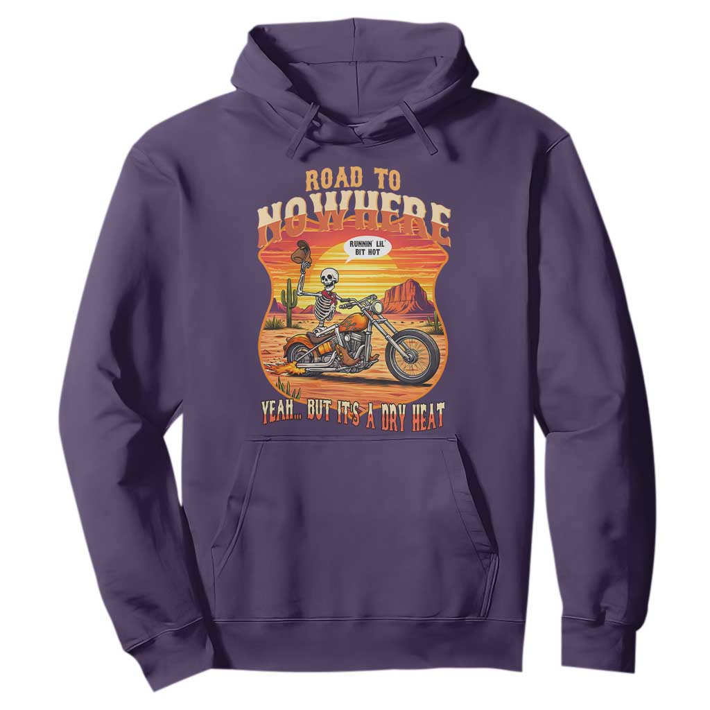 Funny Route Highway 66 Biker Skeleton Hoodie Road To Adventure TS12 Purple Print Your Wear