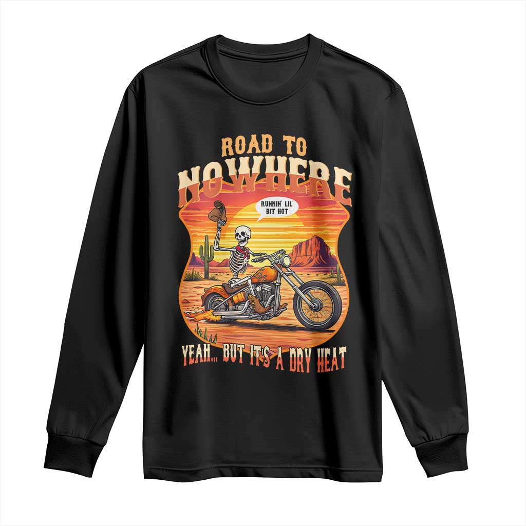 Funny Route Highway 66 Biker Skeleton Long Sleeve Shirt Road To Adventure TS12 Black Print Your Wear