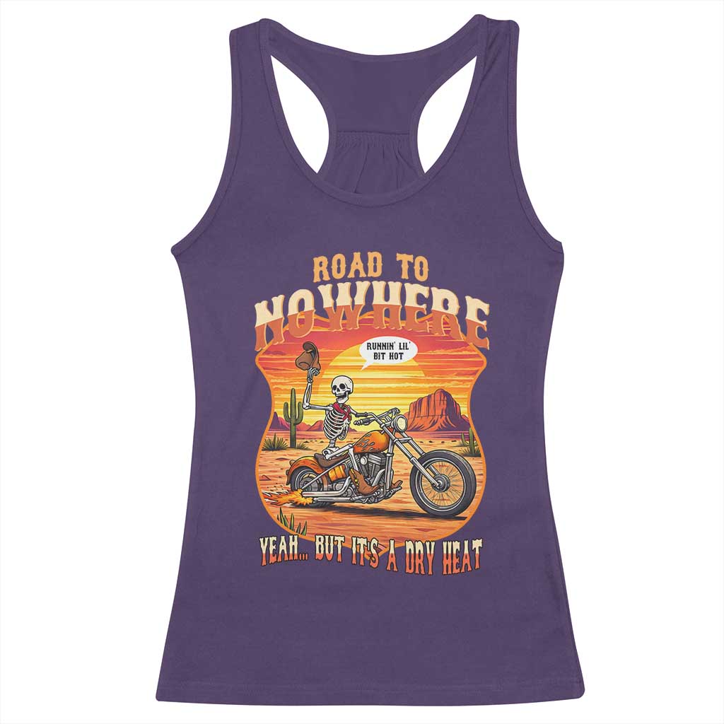 Funny Route Highway 66 Biker Skeleton Racerback Tank Top Road To Adventure TS12 Purple Print Your Wear