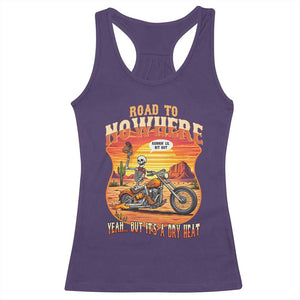 Funny Route Highway 66 Biker Skeleton Racerback Tank Top Road To Adventure TS12 Purple Print Your Wear