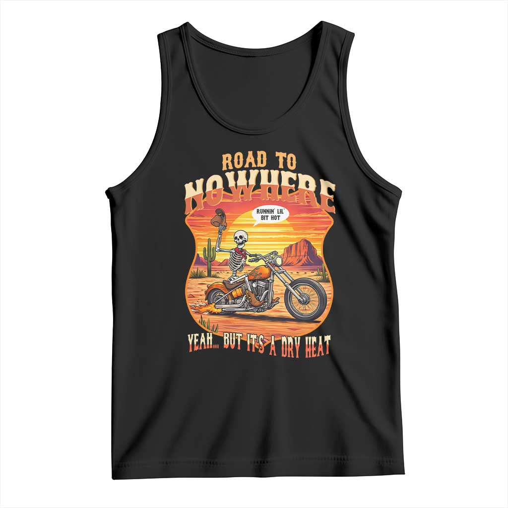 Funny Route Highway 66 Biker Skeleton Tank Top Road To Adventure TS12 Black Print Your Wear