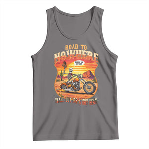 Funny Route Highway 66 Biker Skeleton Tank Top Road To Adventure TS12 Deep Heather Print Your Wear