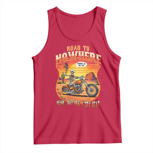 Funny Route Highway 66 Biker Skeleton Tank Top Road To Adventure TS12 Red Print Your Wear