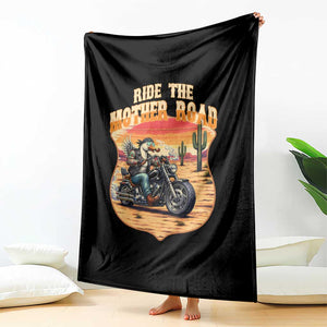 Funny Route Highway 66 Goose Biker Throw Blanket Ride The Mother Road TS12 Print Your Wear