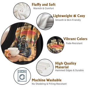 Funny Route Highway 66 Goose Biker Throw Blanket Ride The Mother Road TS12 Print Your Wear