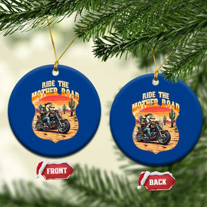Funny Route Highway 66 Goose Biker Ceramic Ornament Ride The Mother Road TS12 1pc Blue Print Your Wear