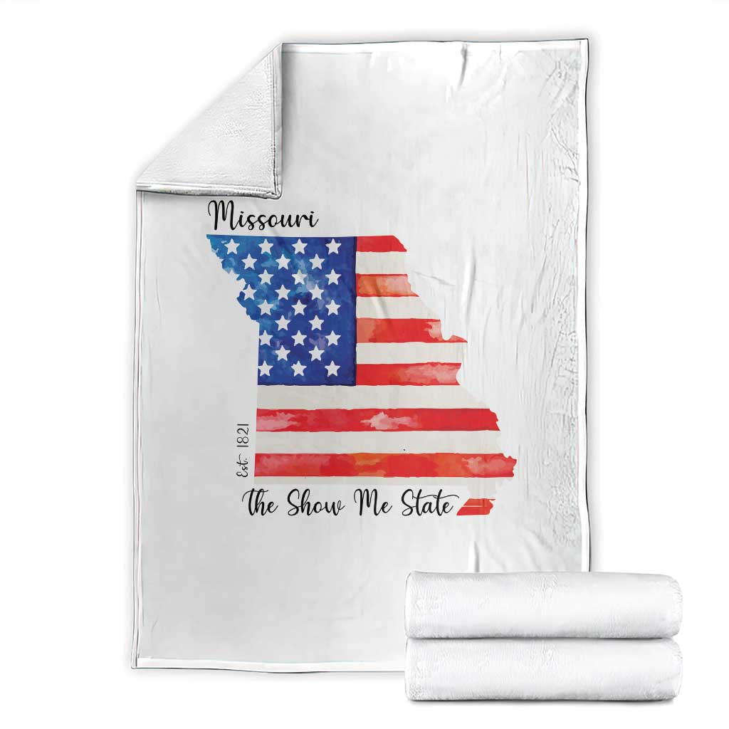The Show Me State Est 1821 Throw Blanket Proud Missourian Gift TS12 White Print Your Wear