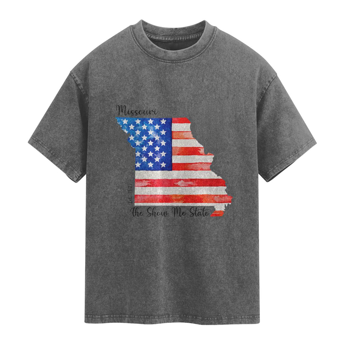 The Show Me State Est 1821 Washed Cotton T-Shirt Proud Missourian Gift