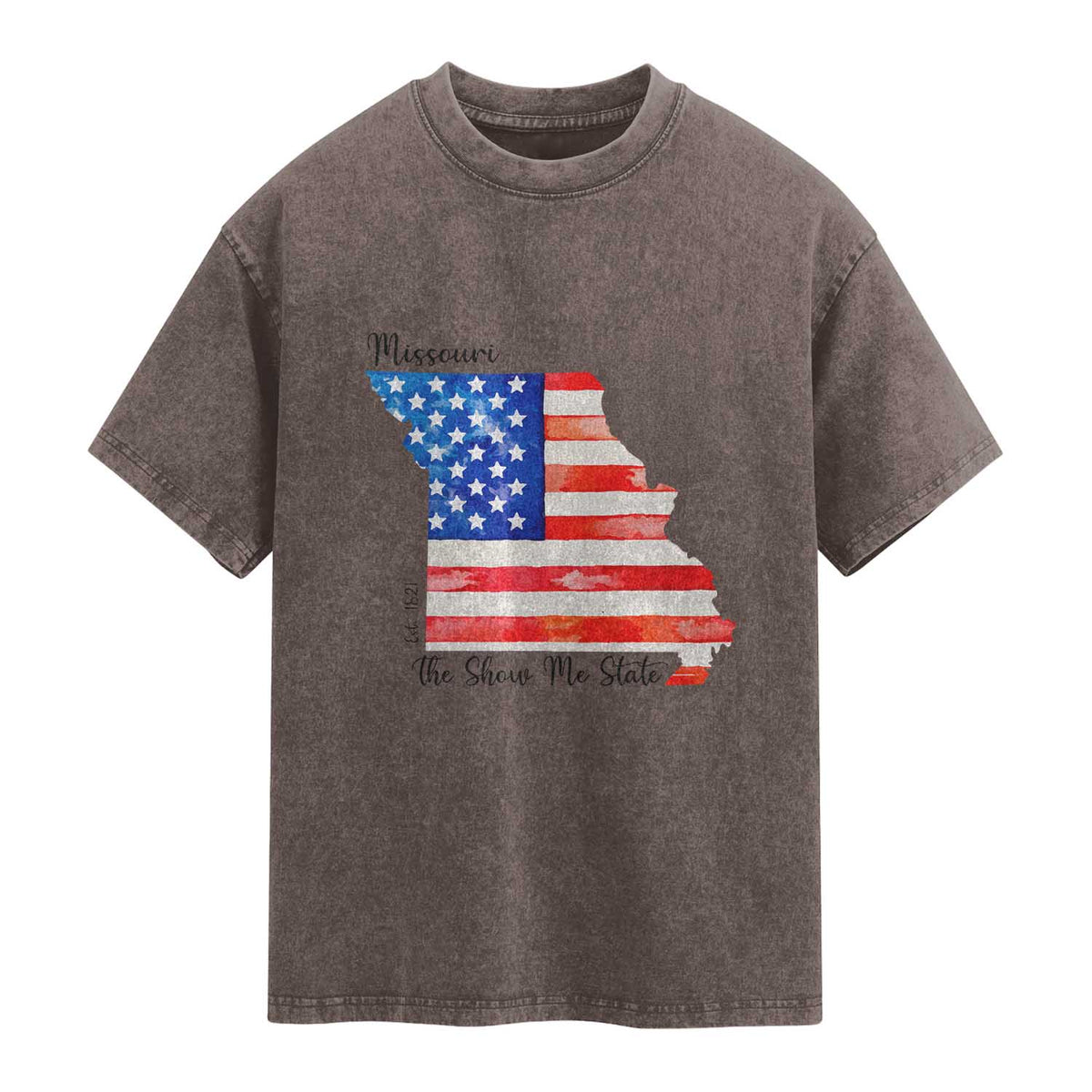 The Show Me State Est 1821 Washed Cotton T-Shirt Proud Missourian Gift