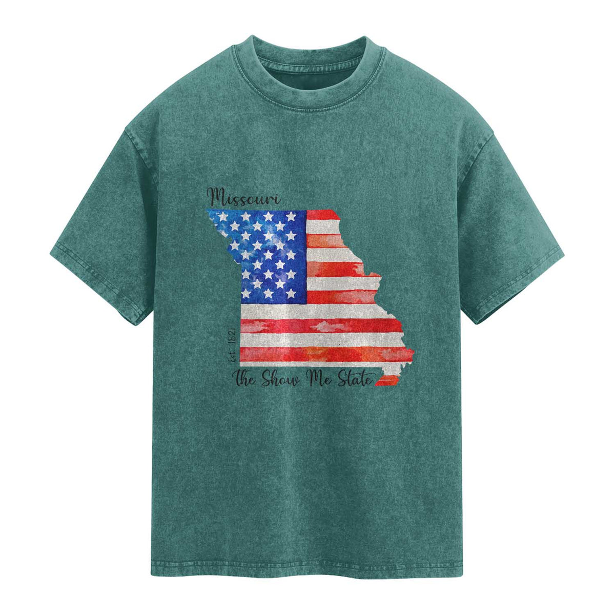 The Show Me State Est 1821 Washed Cotton T-Shirt Proud Missourian Gift