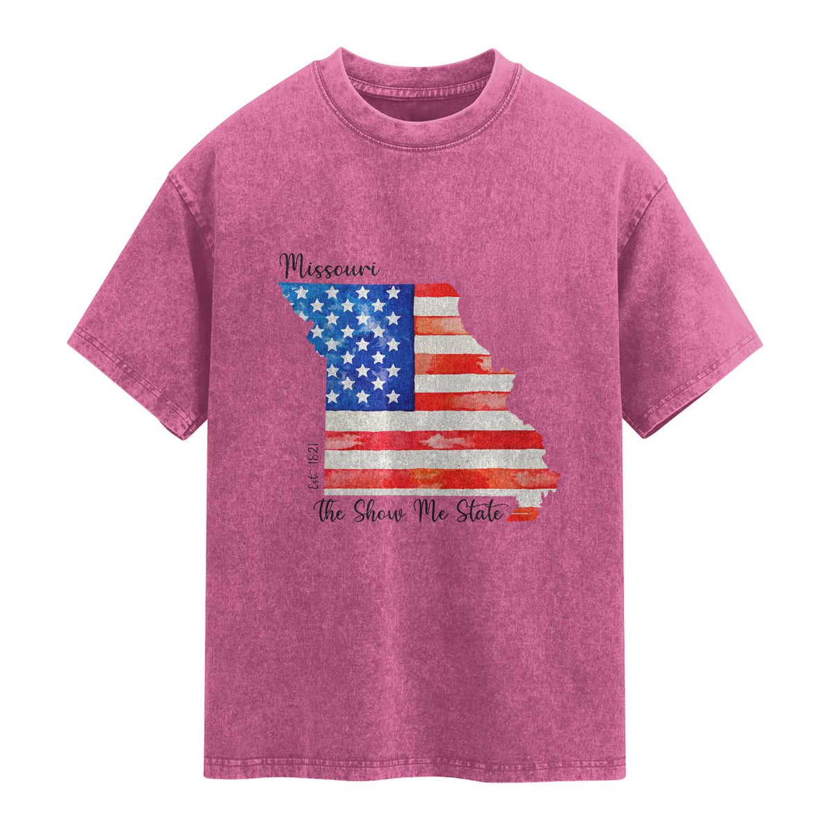 The Show Me State Est 1821 Washed Cotton T-Shirt Proud Missourian Gift