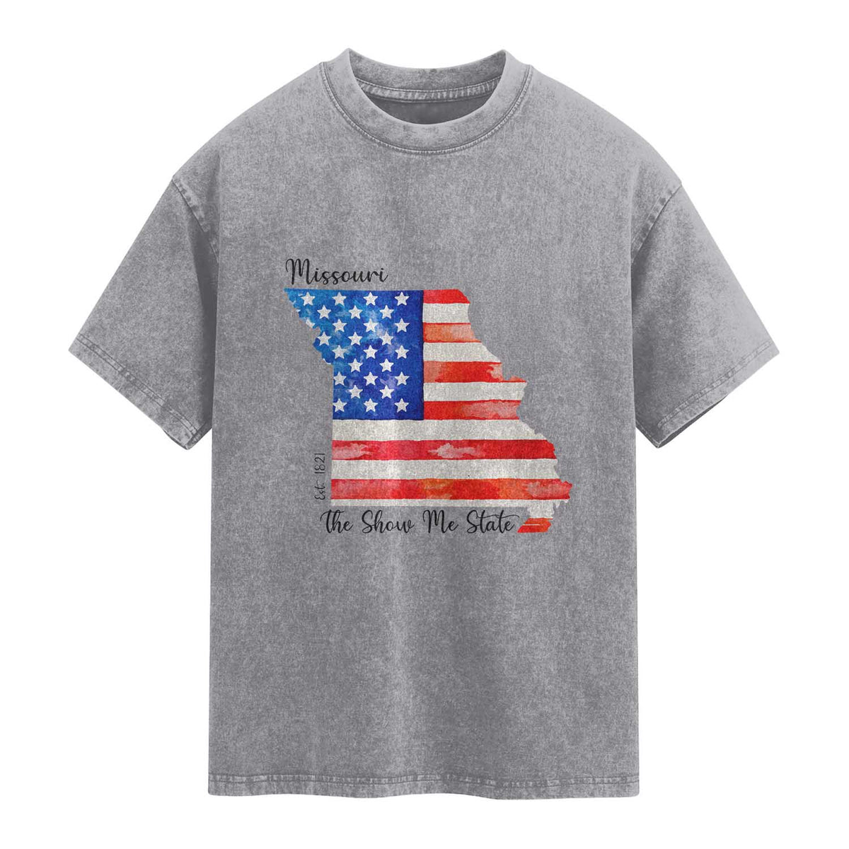 The Show Me State Est 1821 Washed Cotton T-Shirt Proud Missourian Gift