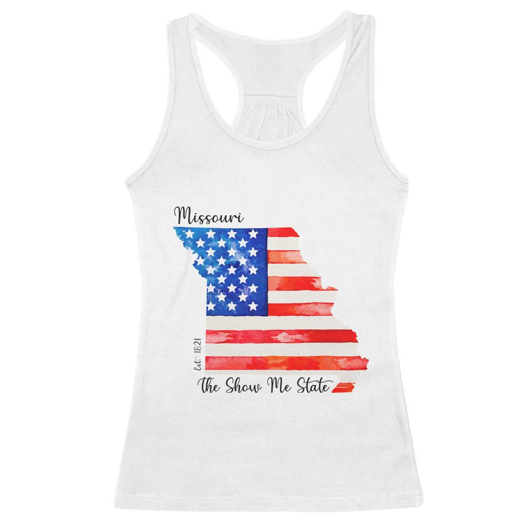 The Show Me State Est 1821 Racerback Tank Top Proud Missourian Gift TS12 White Print Your Wear