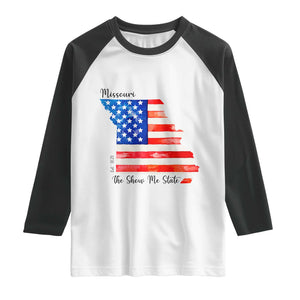 The Show Me State Est 1821 Raglan Shirt Proud Missourian Gift TS12 White Black Print Your Wear