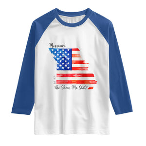 The Show Me State Est 1821 Raglan Shirt Proud Missourian Gift TS12 White Royal Print Your Wear