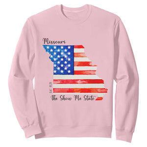 The Show Me State Est 1821 Sweatshirt Proud Missourian Gift TS12 Light Pink Print Your Wear