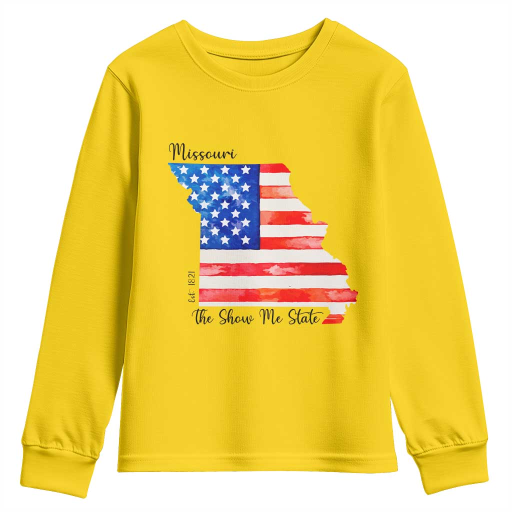 The Show Me State Est 1821 Youth Sweatshirt Proud Missourian Gift TS12 Daisy Print Your Wear