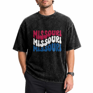 The Show Me State Pride Washed Cotton T-Shirt Gift For Missouri Lovers