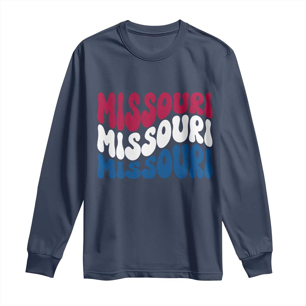 The Show Me State Pride Long Sleeve Shirt Gift For Missouri Lovers TS12 Navy Print Your Wear