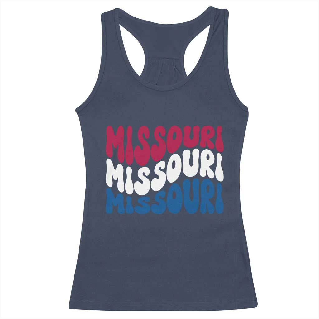 The Show Me State Pride Racerback Tank Top Gift For Missouri Lovers TS12 Navy Print Your Wear