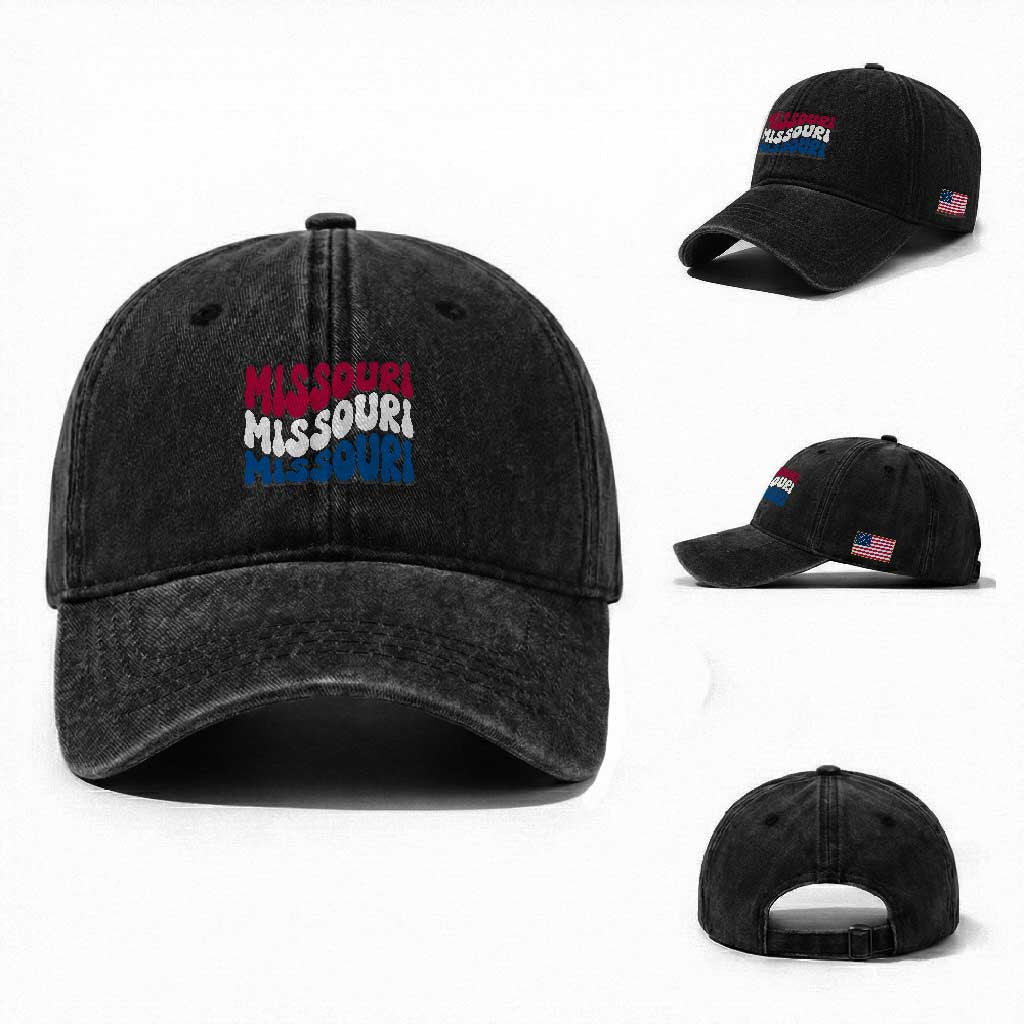 The Show Me State Pride Washed Cotton Baseball Cap Gift For Missouri Lovers TS12 Washed Cap Universal Fit Black Print Your Wear