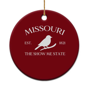 Vintage Blue Bird Missouri Ceramic Ornament The Show Me State Pride TS12 1pc Red Print Your Wear