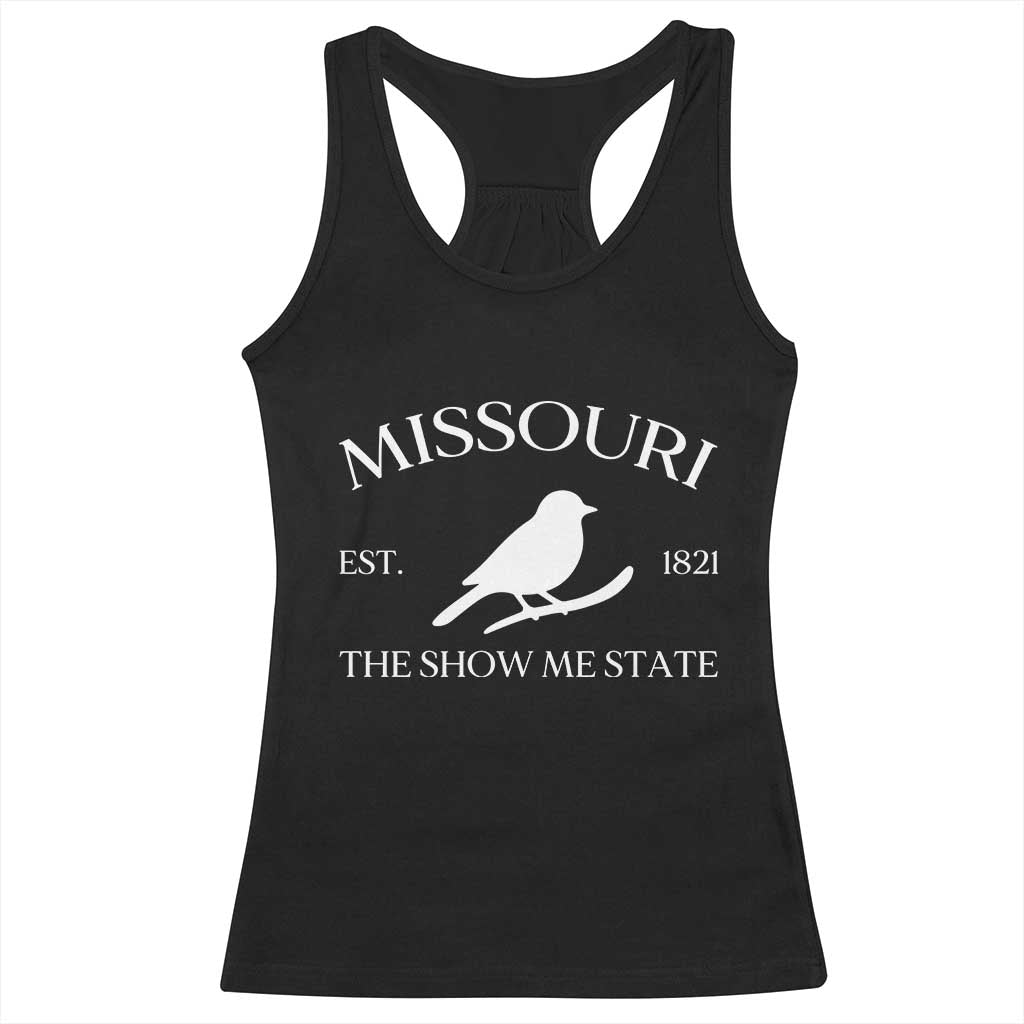 Vintage Blue Bird Missouri Racerback Tank Top The Show Me State Pride TS12 Black Print Your Wear