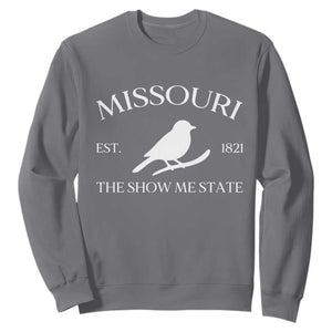 Vintage Blue Bird Missouri Sweatshirt The Show Me State Pride TS12 Charcoal Print Your Wear
