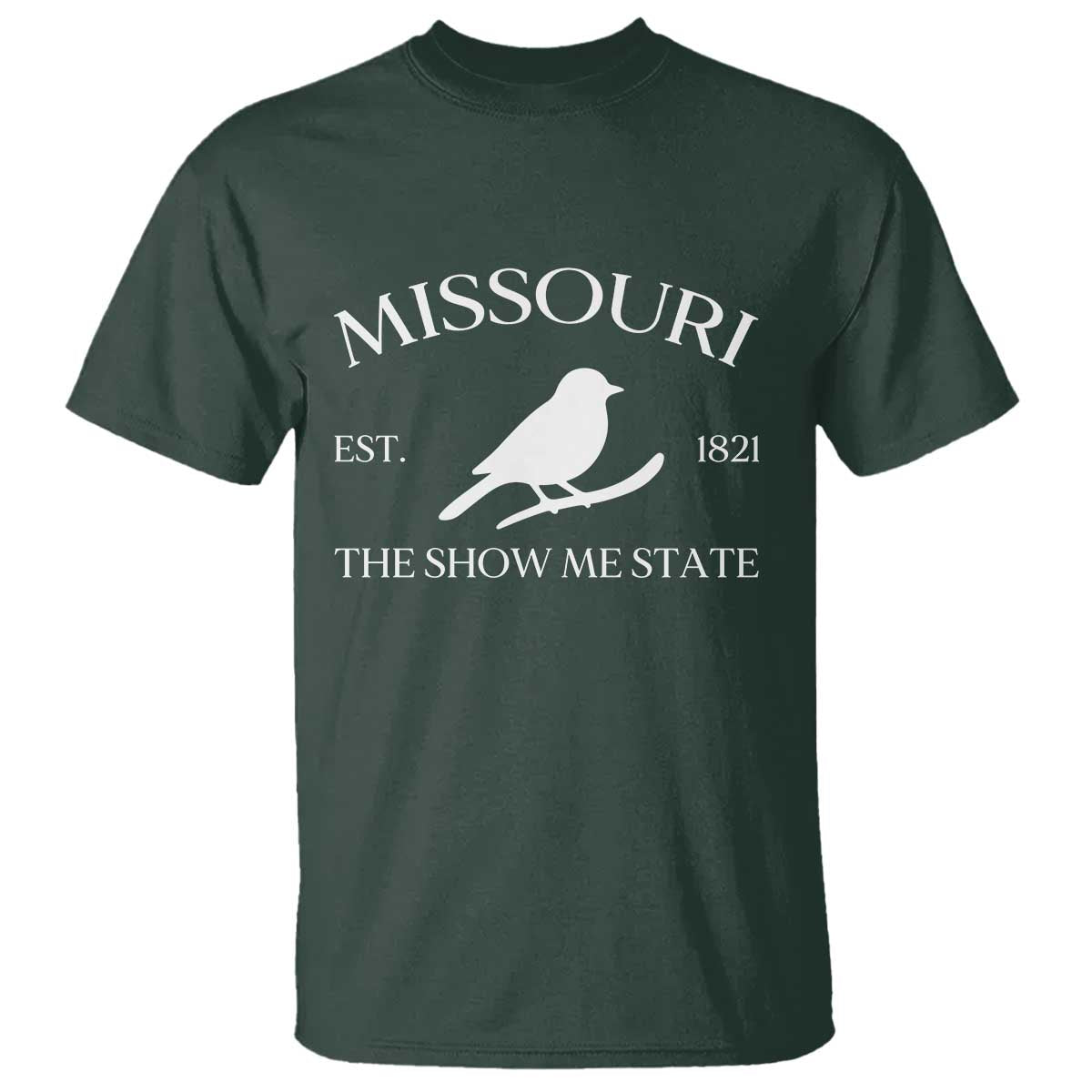 Vintage Blue Bird Missouri T Shirt The Show Me State Pride TS12 Dark Forest Green Print Your Wear