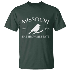 Vintage Blue Bird Missouri T Shirt The Show Me State Pride TS12 Dark Forest Green Print Your Wear