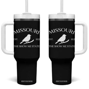 Vintage Blue Bird Missouri Tumbler With Handle The Show Me State Pride TS12 One Size: 40 oz Black Print Your Wear