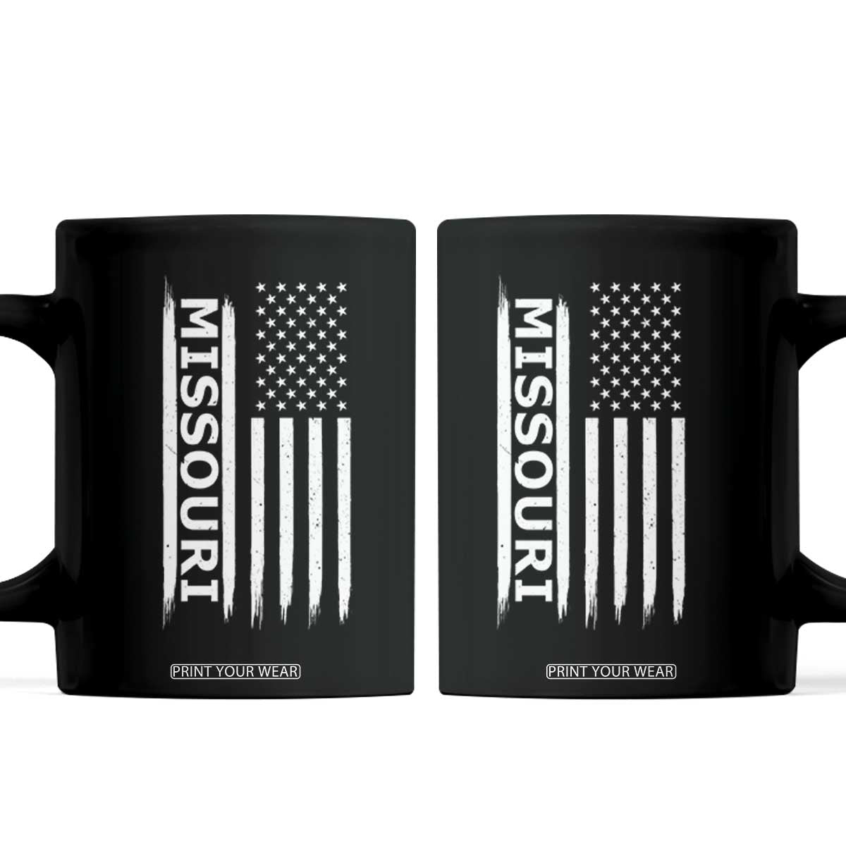 USA Flag Missouri State Pride Coffee Mug Missourian Pride TS12 Black Print Your Wear