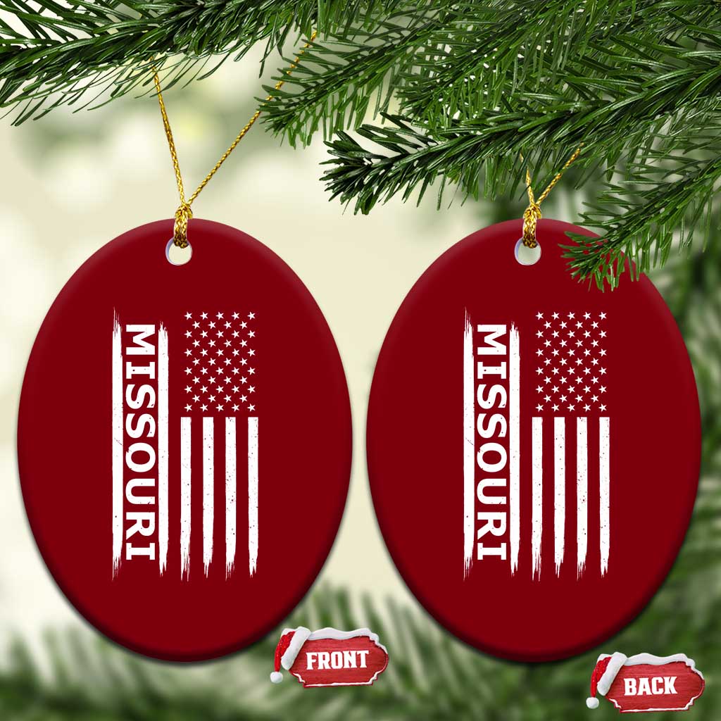 USA Flag Missouri State Pride Ceramic Ornament Missourian Pride TS12 Print Your Wear
