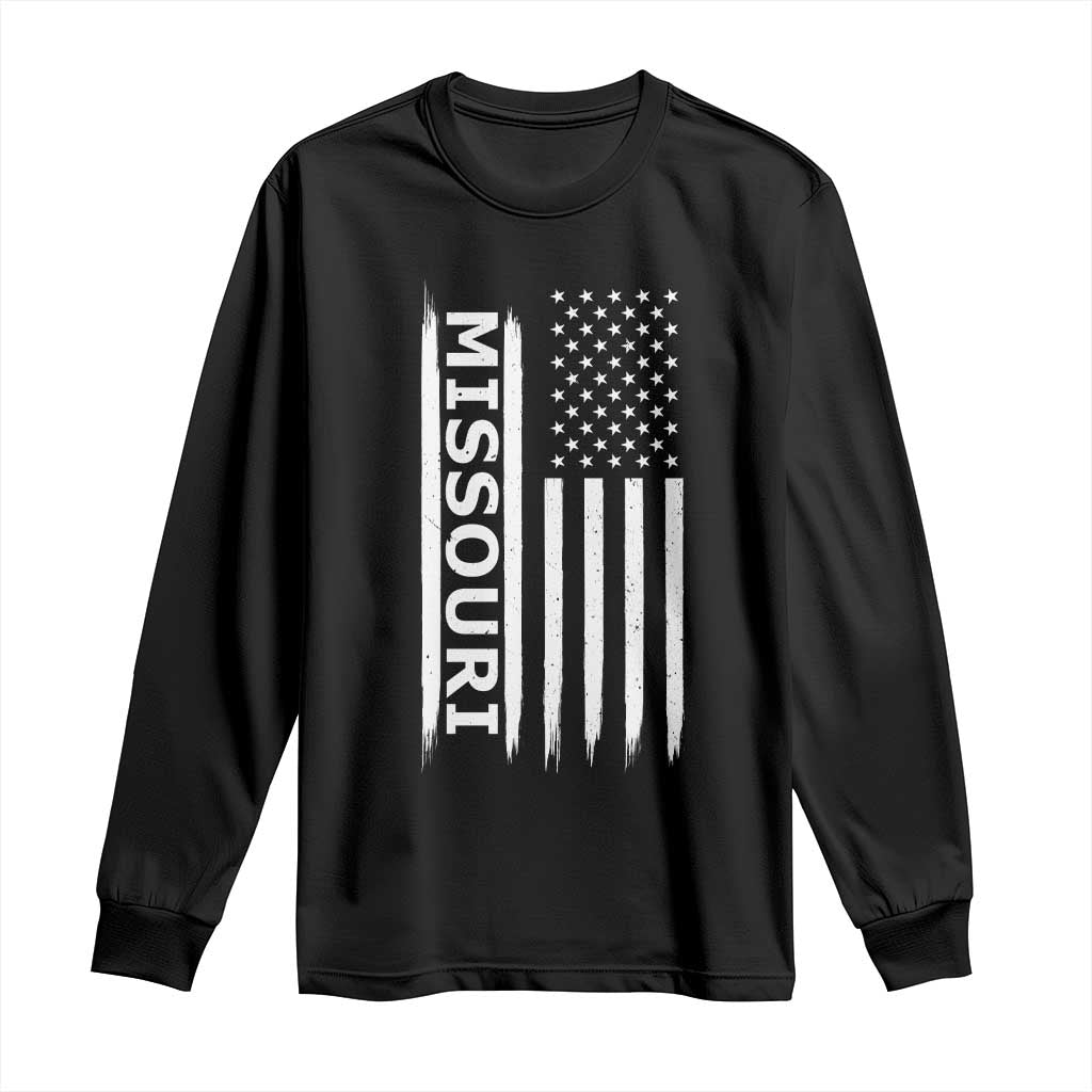 USA Flag Missouri State Pride Long Sleeve Shirt Missourian Pride TS12 Black Print Your Wear