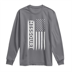 USA Flag Missouri State Pride Long Sleeve Shirt Missourian Pride TS12 Charcoal Print Your Wear