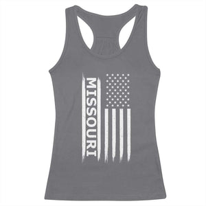 USA Flag Missouri State Pride Racerback Tank Top Missourian Pride TS12 Charcoal Print Your Wear