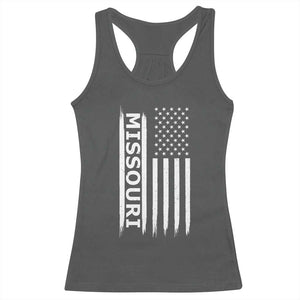 USA Flag Missouri State Pride Racerback Tank Top Missourian Pride TS12 Dark Heather Print Your Wear