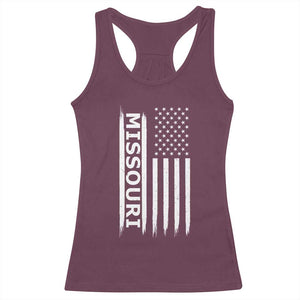 USA Flag Missouri State Pride Racerback Tank Top Missourian Pride TS12 Maroon Print Your Wear