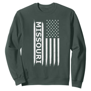 USA Flag Missouri State Pride Sweatshirt Missourian Pride TS12 Dark Forest Green Print Your Wear