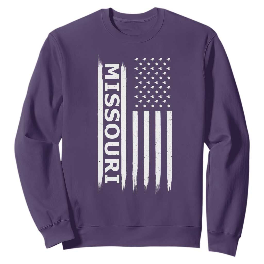USA Flag Missouri State Pride Sweatshirt Missourian Pride TS12 Purple Print Your Wear