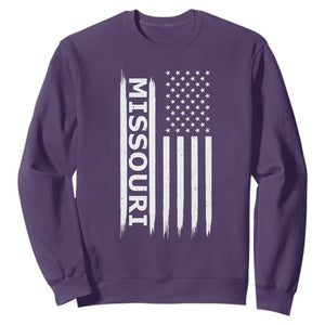 USA Flag Missouri State Pride Sweatshirt Missourian Pride TS12 Purple Print Your Wear