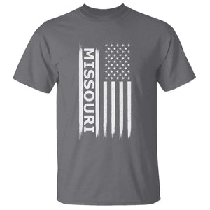USA Flag Missouri State Pride T Shirt Missourian Pride TS12 Charcoal Print Your Wear