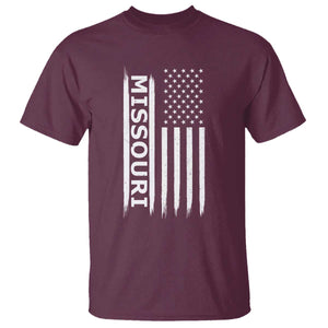 USA Flag Missouri State Pride T Shirt Missourian Pride TS12 Maroon Print Your Wear