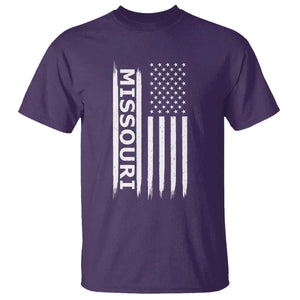 USA Flag Missouri State Pride T Shirt Missourian Pride TS12 Purple Print Your Wear