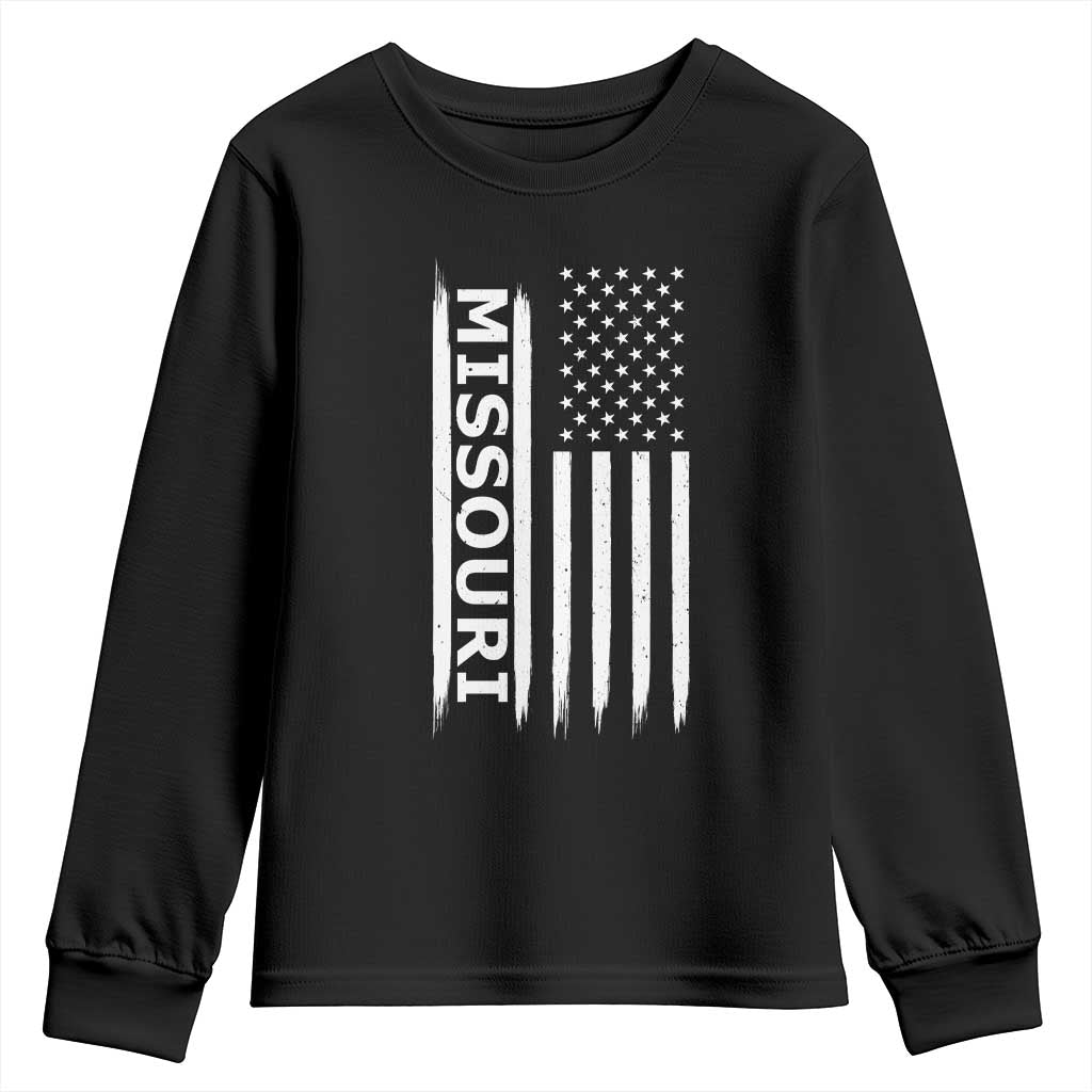 USA Flag Missouri State Pride Youth Sweatshirt Missourian Pride TS12 Black Print Your Wear