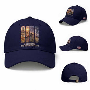 The Sooner State Pride Baseball Cap Gift for Oklahomans TS12 Baseball Cap Universal Fit Dark Blue Print Your Wear