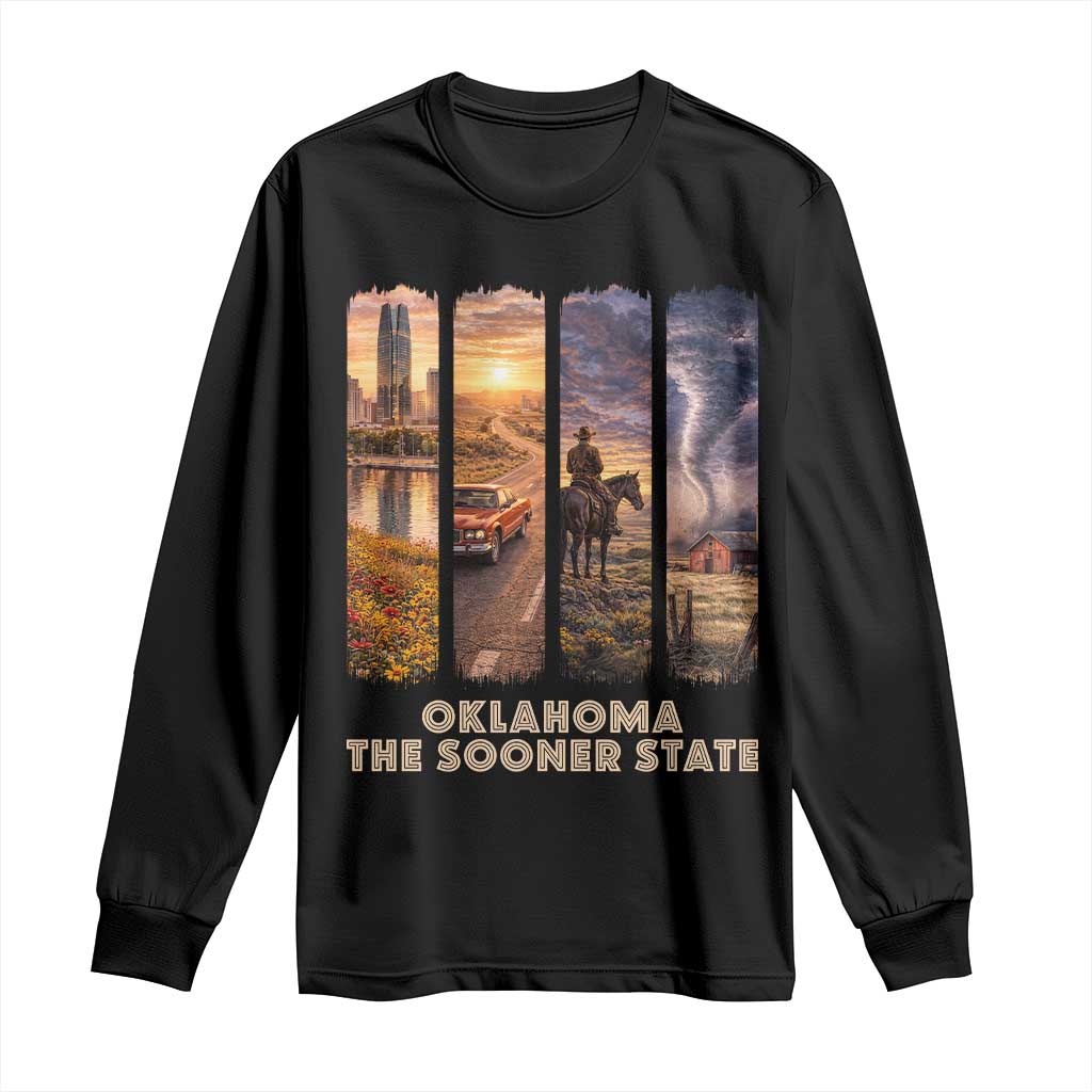 The Sooner State Pride Long Sleeve Shirt Gift for Oklahomans TS12 Black Print Your Wear