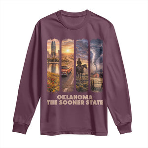 The Sooner State Pride Long Sleeve Shirt Gift for Oklahomans TS12 Maroon Print Your Wear